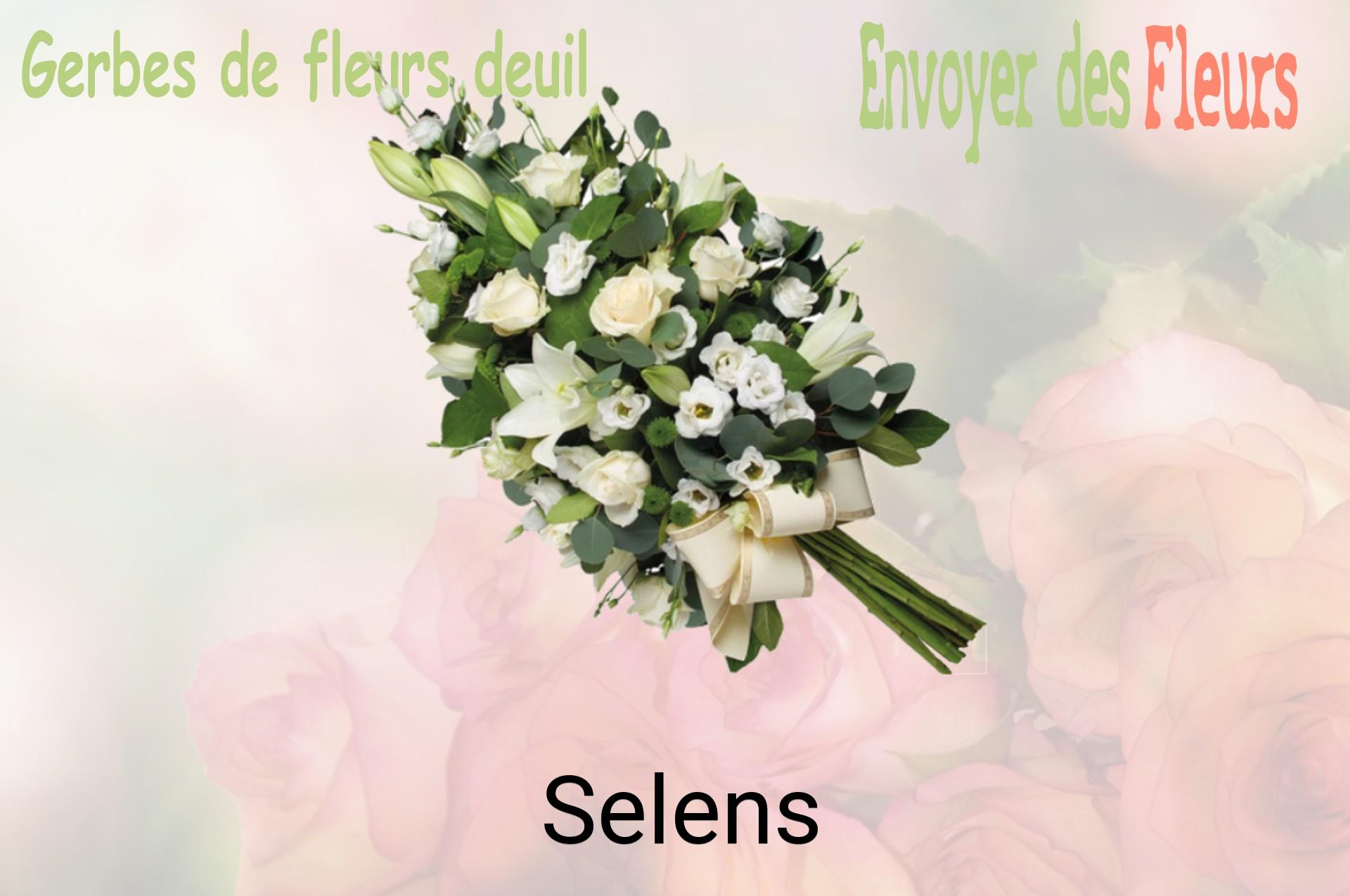 Gerbe de fleurs de deuil livrée à Selens